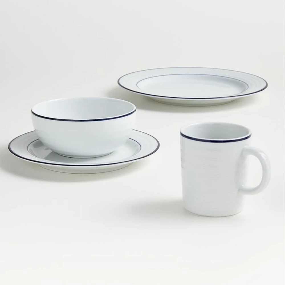 Roulette Blue Band 4-Piece Place Setting