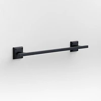 Square Edge Matte Black Bath Towel Bar 18"