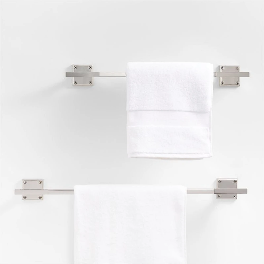 Square Edge Polished Chrome Bath Towel Bar 18"