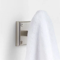 Square Edge Brushed Nickel Bathroom Towel Hook