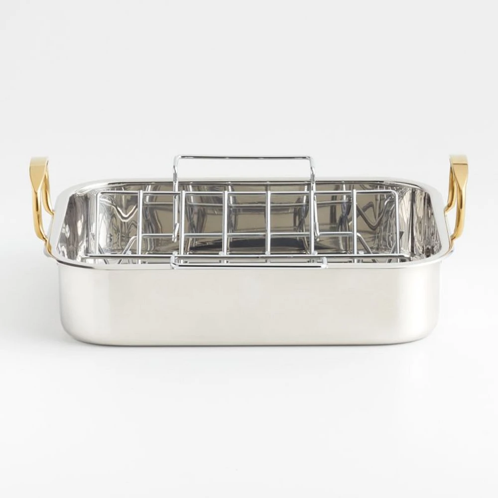 16" Stainless Steel Roasting Pan with Rack