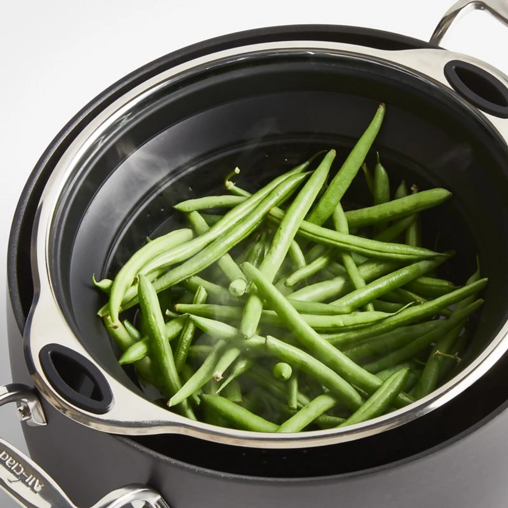 Black Silicone Collapsible Colander & Steamer