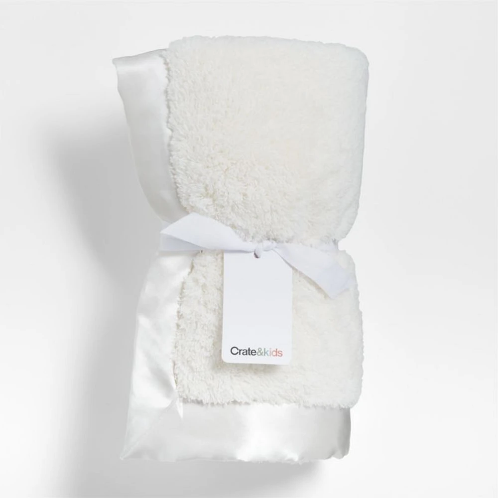 Satin Trim Plush Baby Stroller Blanket