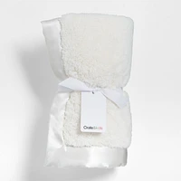 Satin Trim Plush Baby Stroller Blanket