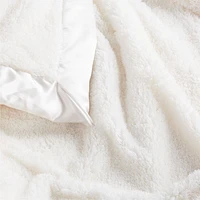 Satin Trim Plush Baby Stroller Blanket