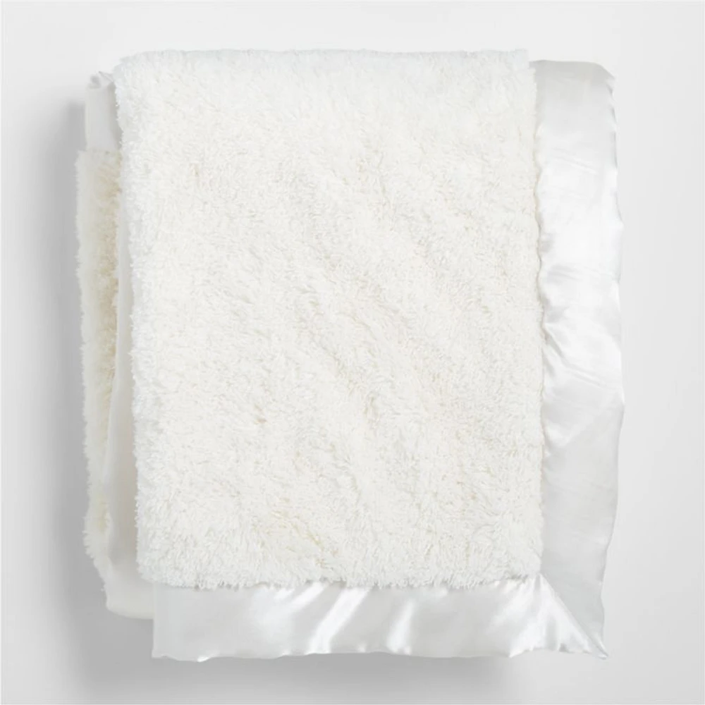 Satin Trim Plush Baby Stroller Blanket
