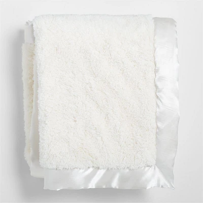 Satin Trim Plush Baby Stroller Blanket