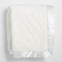 Satin Trim Plush Baby Stroller Blanket