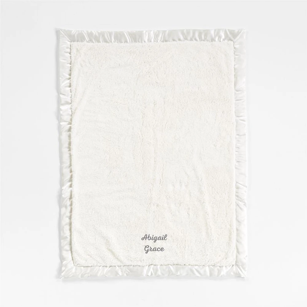 Satin Trim Plush Baby Stroller Blanket