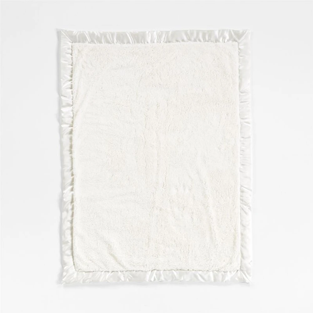 Satin Trim Plush Baby Stroller Blanket