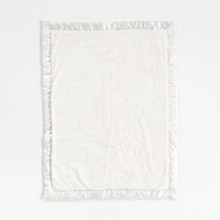 Satin Trim Plush Baby Stroller Blanket