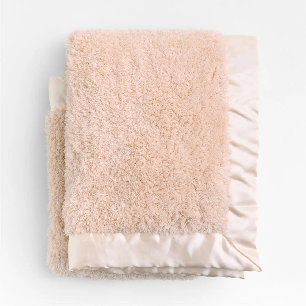 Satin Trim Luminous Plush Baby Stroller Blanket