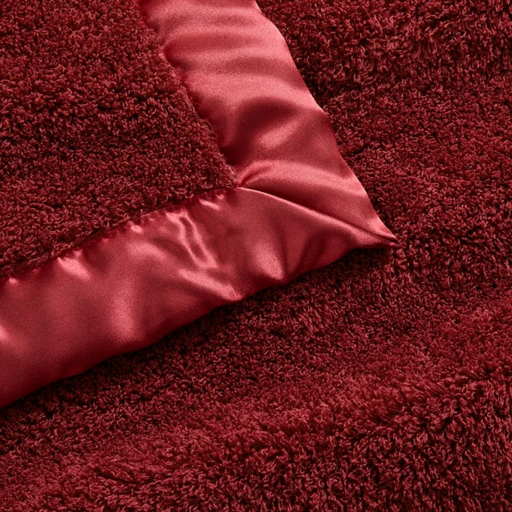 Satin Trim Luminous Plush Baby Stroller Blanket