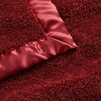 Satin Trim Luminous Plush Baby Stroller Blanket