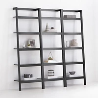 Sawyer Black Leaning 24.5'' Bookcases, Set of 3