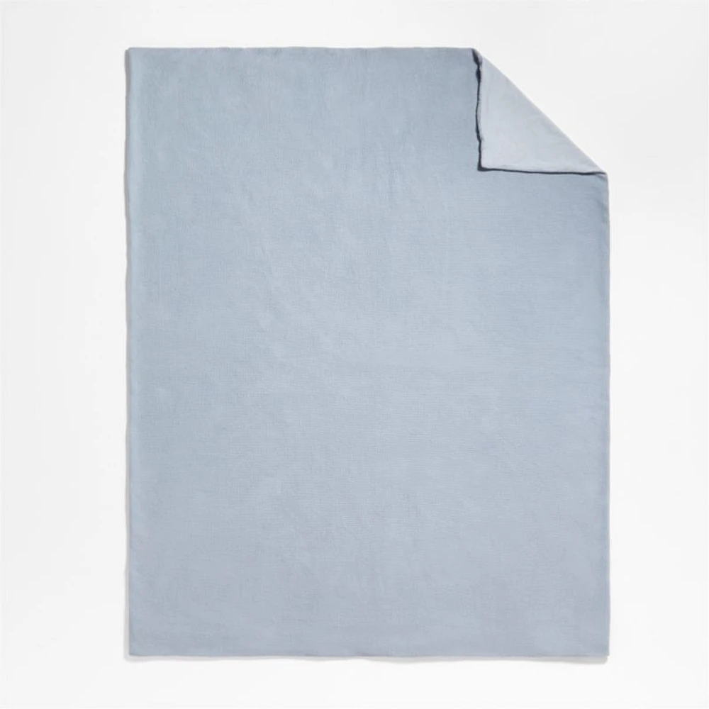 Scoop Light Blue Waffle Weave Organic Cotton Kids Twin Duvet Cover