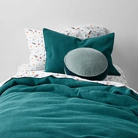 Scoop Teal Waffle Weave Organic Cotton Kids Twin Duvet Cover