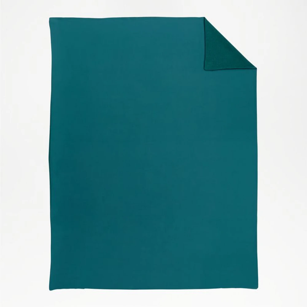 Scoop Teal Waffle Weave Organic Cotton Kids Twin Duvet Cover
