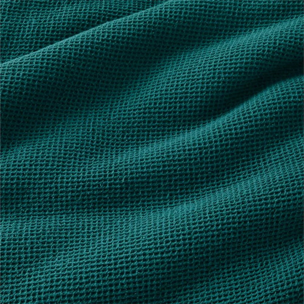Scoop Teal Waffle Weave Organic Cotton Kids Twin Duvet Cover