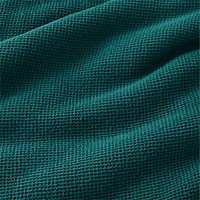 Scoop Teal Waffle Weave Organic Cotton Kids Twin Duvet Cover