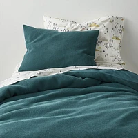 Scoop Teal Waffle Weave Organic Cotton Kids Twin Duvet Cover