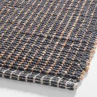 Seville Jute/Wool Blend Striped Black Area Rug 9'x12'