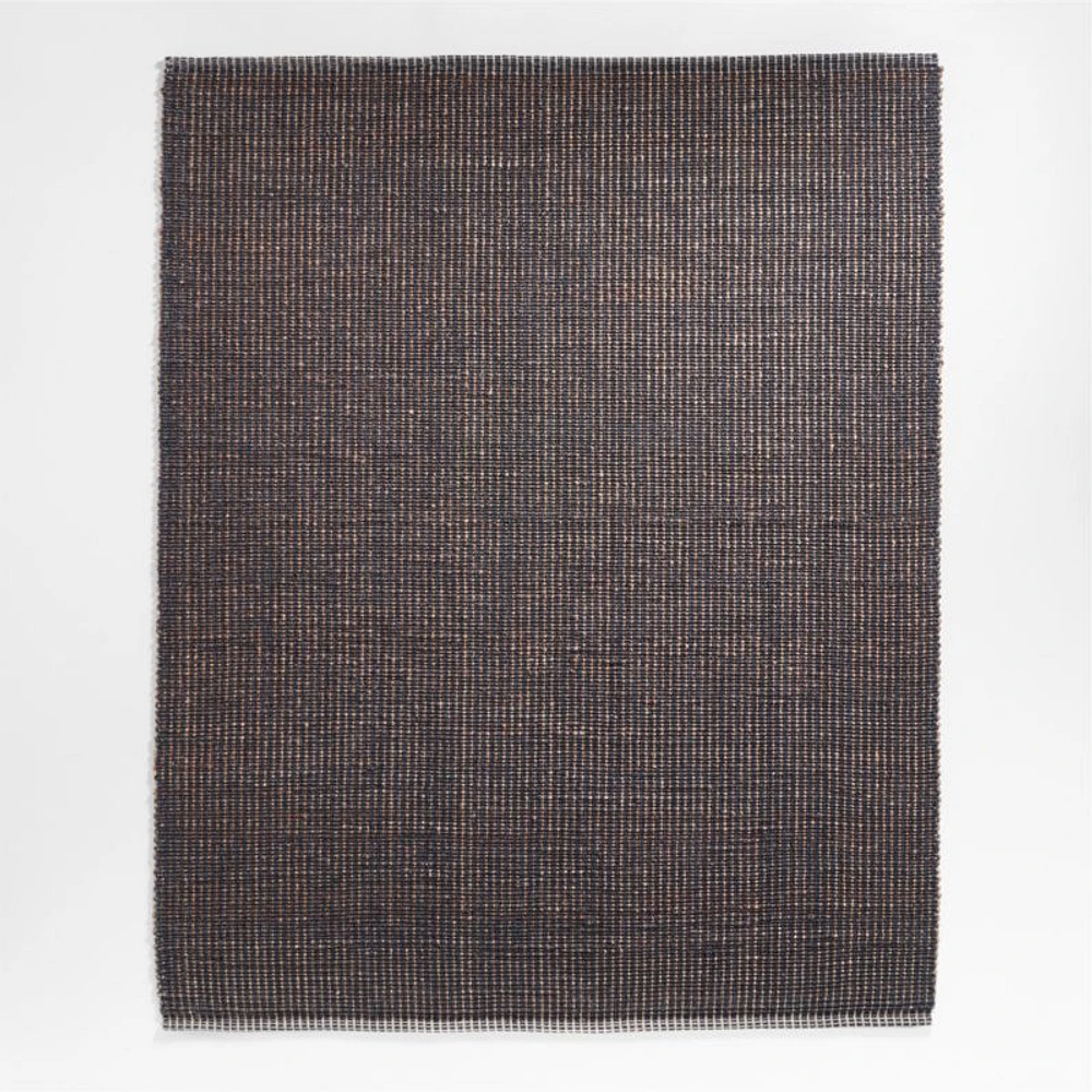 Seville Jute/Wool Blend Striped Black Area Rug 9'x12'