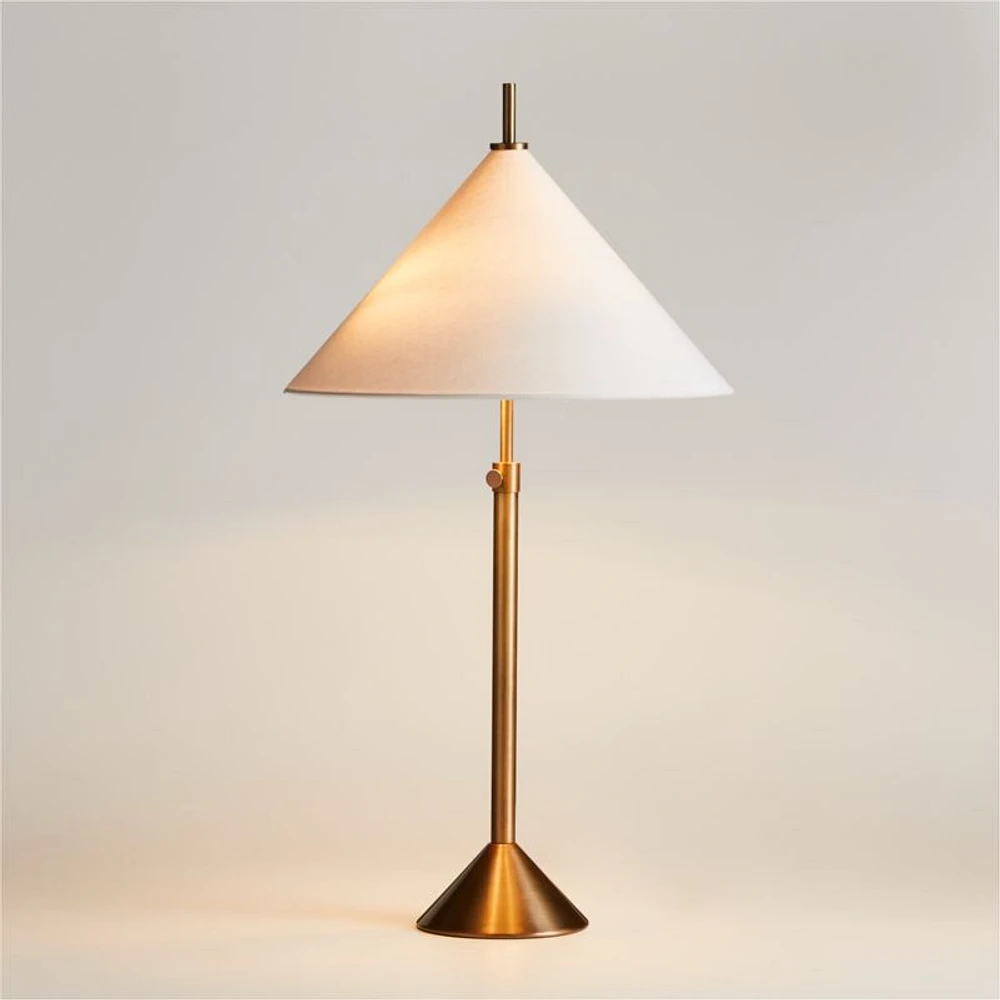 Seymour Telescoping Brass Metal Table Lamp 25.25"