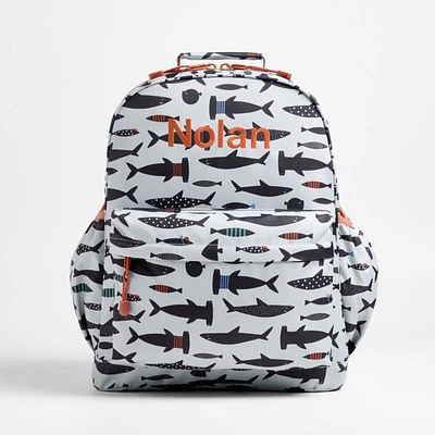 Dreamer Shark School Large Kids Backpack with Side Pockets