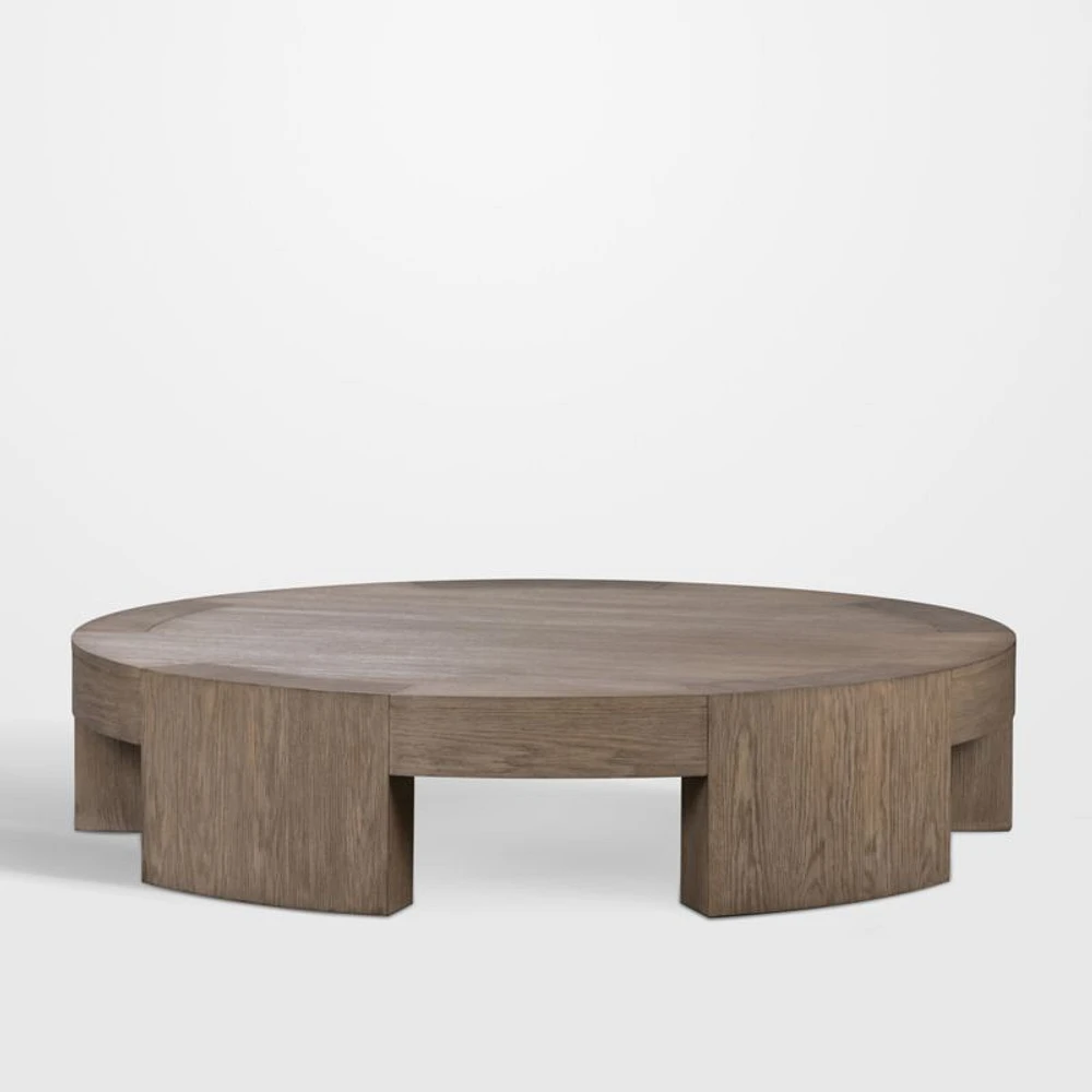 Sheffield Brown Wood 60" Round Coffee Table