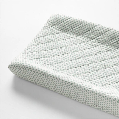 Shome Organic Patterned Blue Baby Changing Pad Cover by John Robshaw