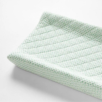 Shome Organic Patterned Green Baby Changing Pad Cover by John Robshaw