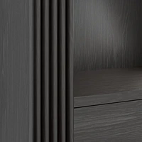Siena 68" Black Wood 4-Shelf Storage Bookcase with Drawer, Set of 2