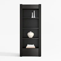 Siena 68" Black Wood 4-Shelf Storage Bookcase with Drawer, Set of 2