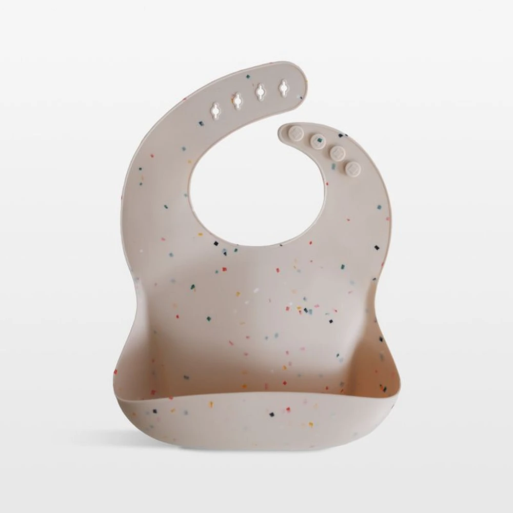 Mushie Vanilla Confetti Silicone Baby Bib