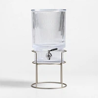 Atwell 1.7-Gallon Ribbed Glass Drink Dispenser with Silver Stand