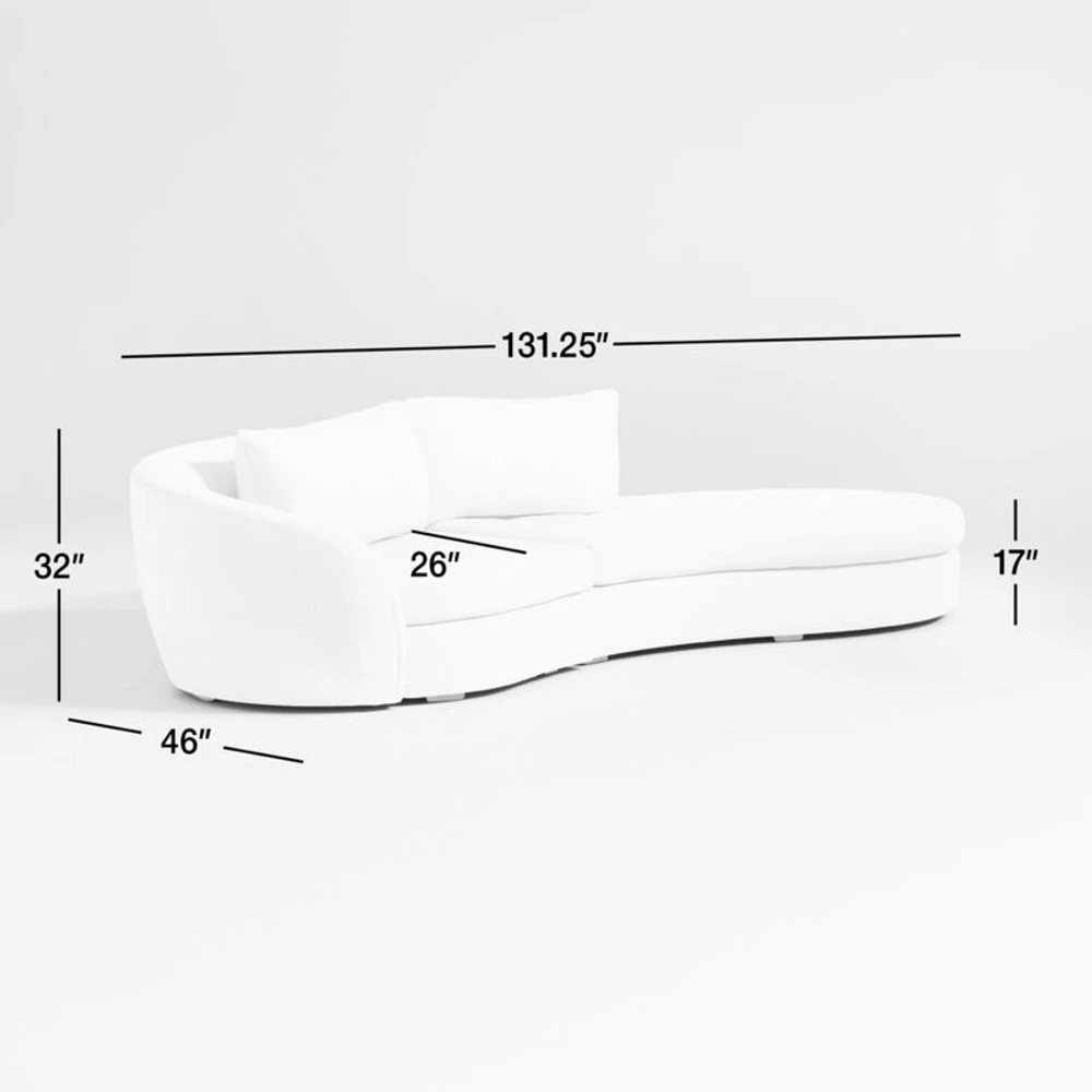 Sinuous 2-Piece Chaise Sectional Sofa by Athena Calderone