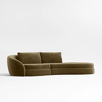 Sinuous 2-Piece Chaise Sectional Sofa by Athena Calderone
