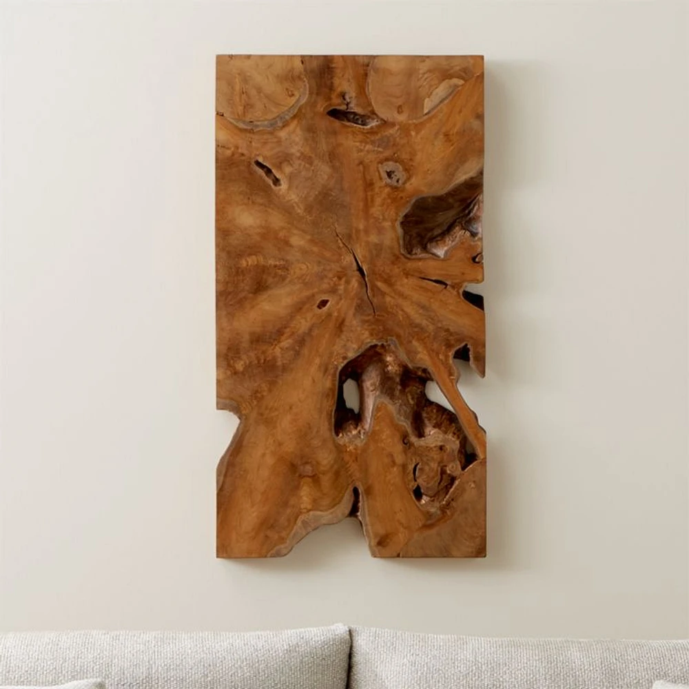 "Slice" Teak Wall Art 19"x35"