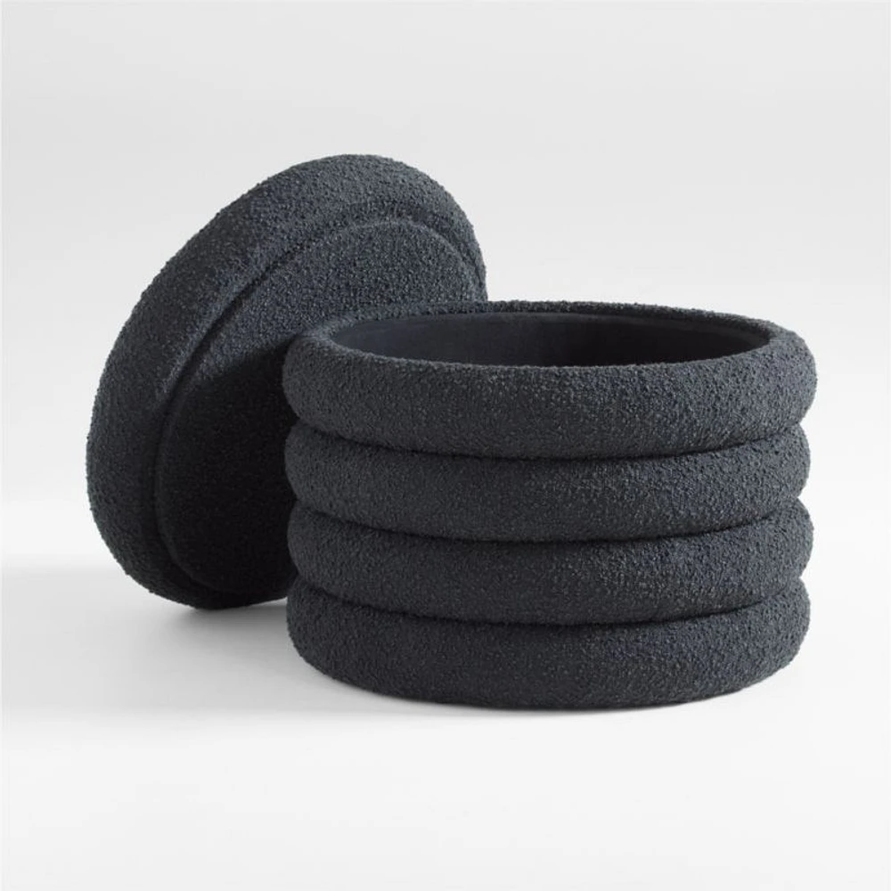 Snoozer Grey Boucle Storage Nursery Ottoman