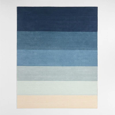 Soft Gradient Blue Chenille Kids Area Rug 5'x8'