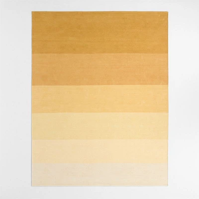 Soft Gradient Yellow Chenille Kids Area Rug 5'x8'