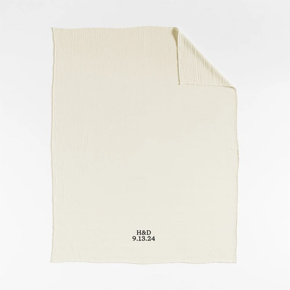 Solid Gauze 70"x55" Arctic Ivory Throw Blanket