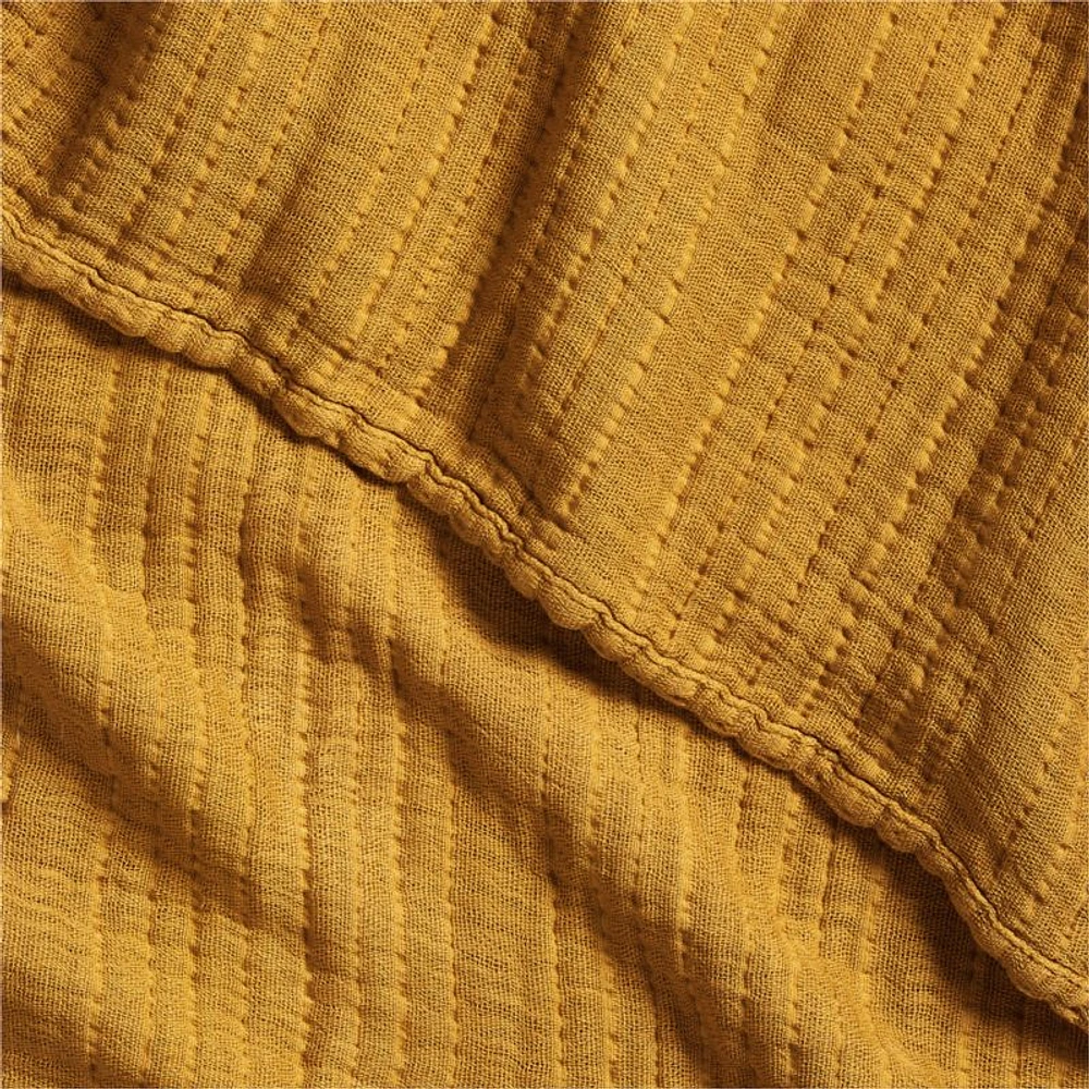Solid Gauze 70"x55" Marseilles Brown Throw Blanket