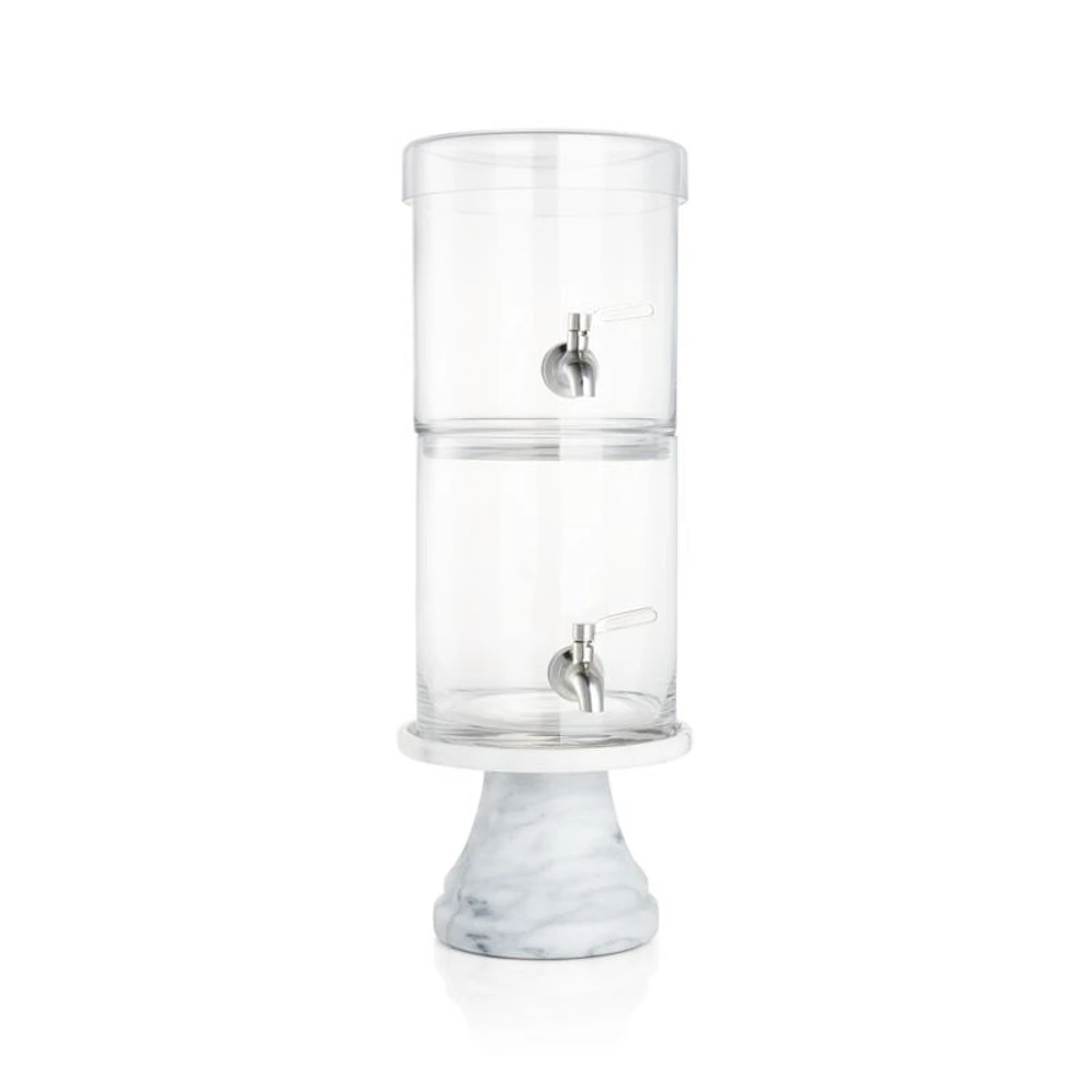 Stacking 2-Gallon Glass Cold Drink Dispenser with French Kitchen Stand