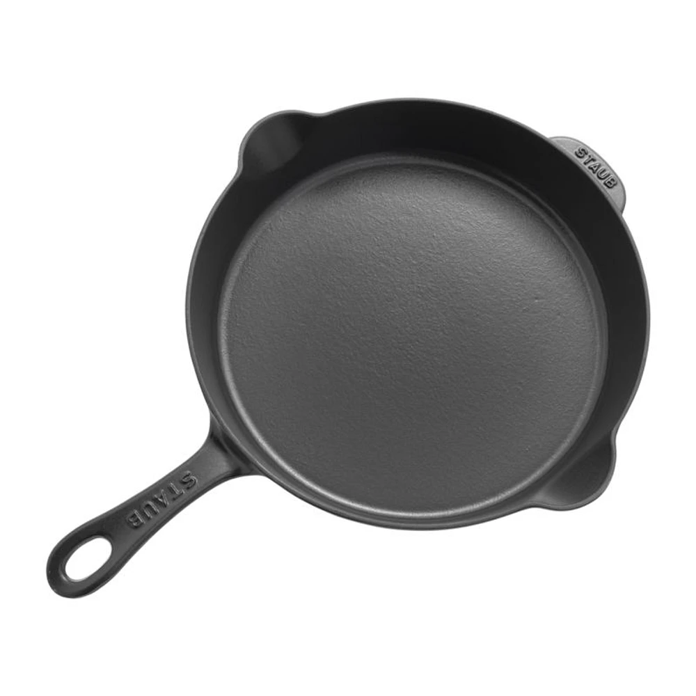 Staub ® 11" Matte Black Enameled Cast Iron Traditional Deep Skillet