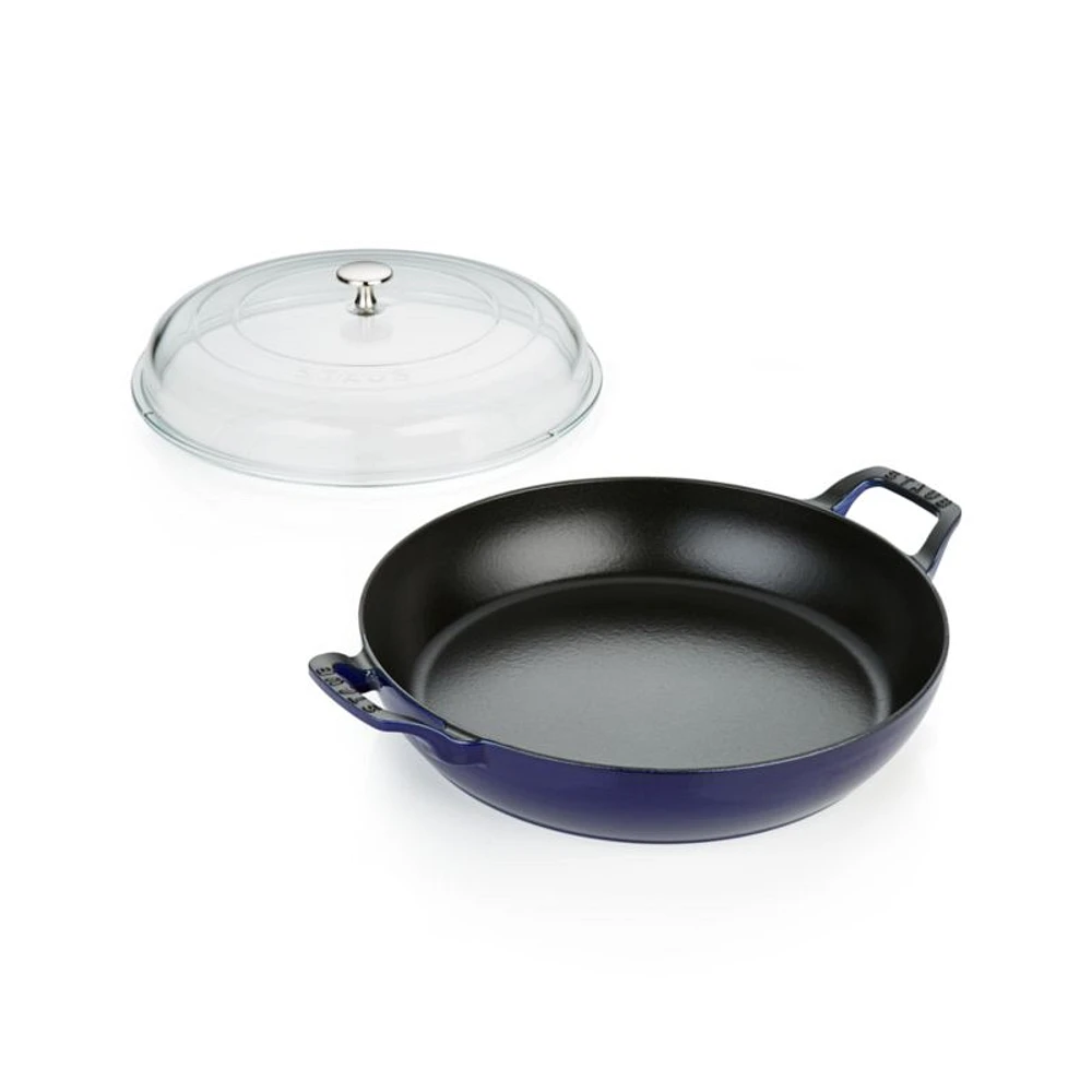 Staub ® 3.5-Qt Dark Blue Braiser with Glass Lid