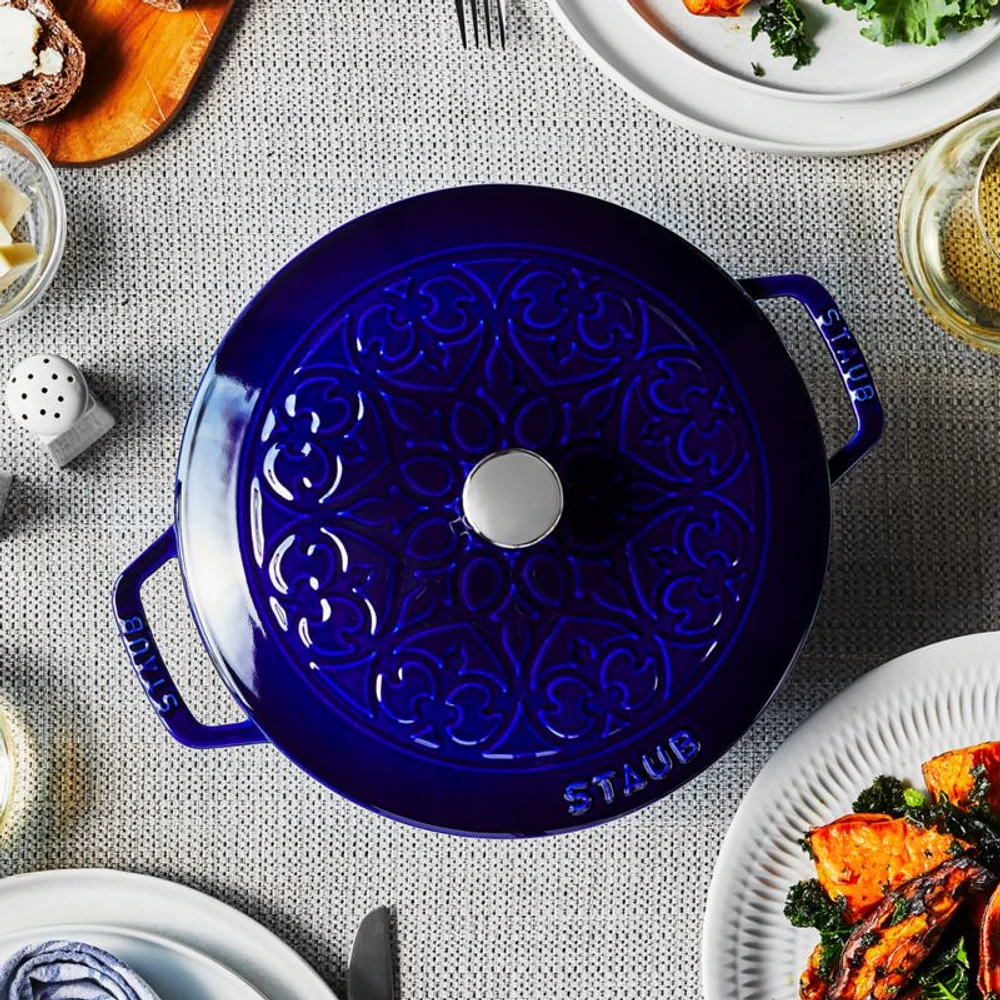 Staub Essential ® Dark Blue 3.75-Qt. Round French Oven with Lily Lid