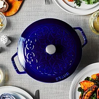 Staub Essential ® Dark Blue 3.75-Qt. Round French Oven with Lily Lid