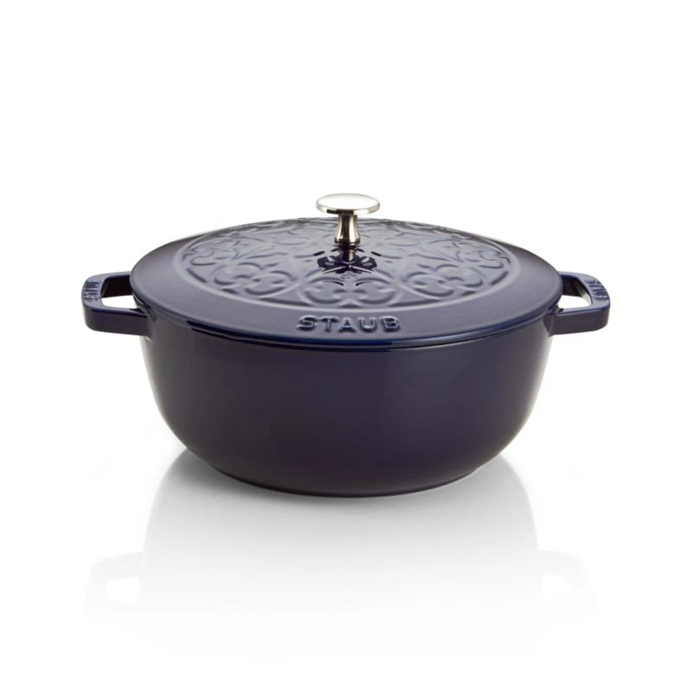 Staub Essential ® Dark Blue 3.75-Qt. Round French Oven with Lily Lid